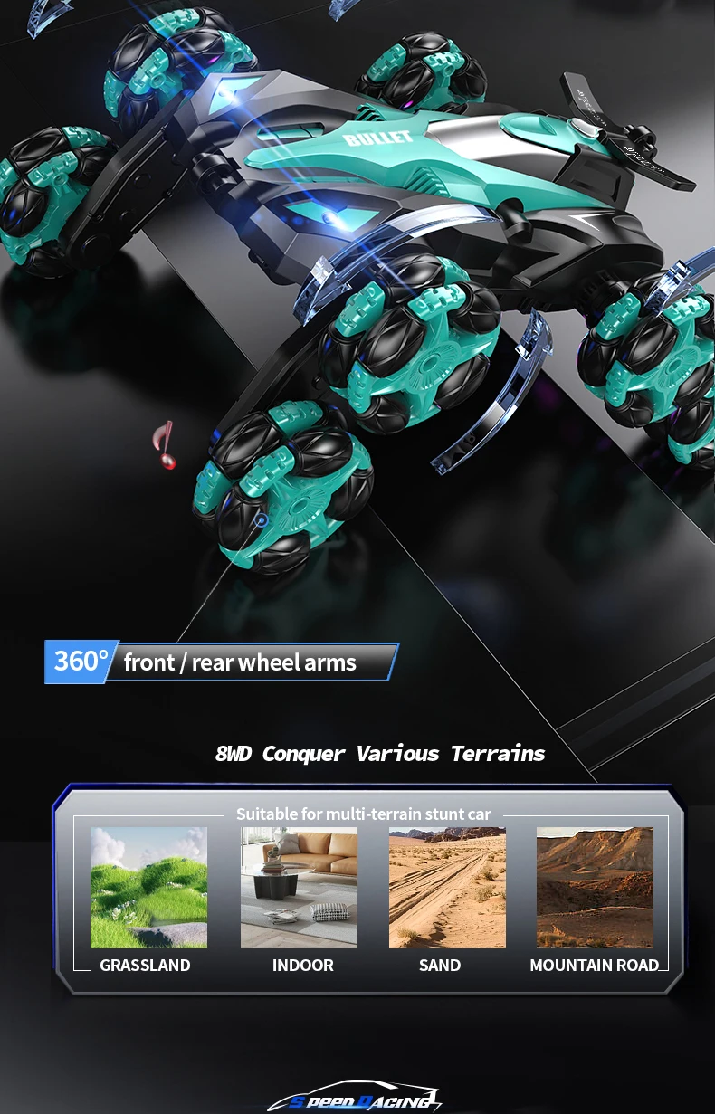 Eight wheels 2.4G Toy Remote Control Stunt Car - Image 19