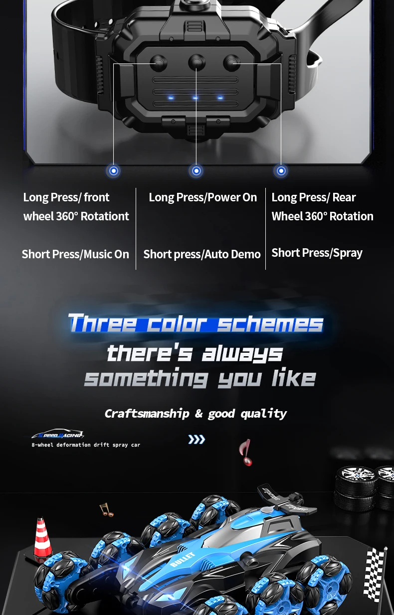 Eight wheels 2.4G Toy Remote Control Stunt Car - Image 26