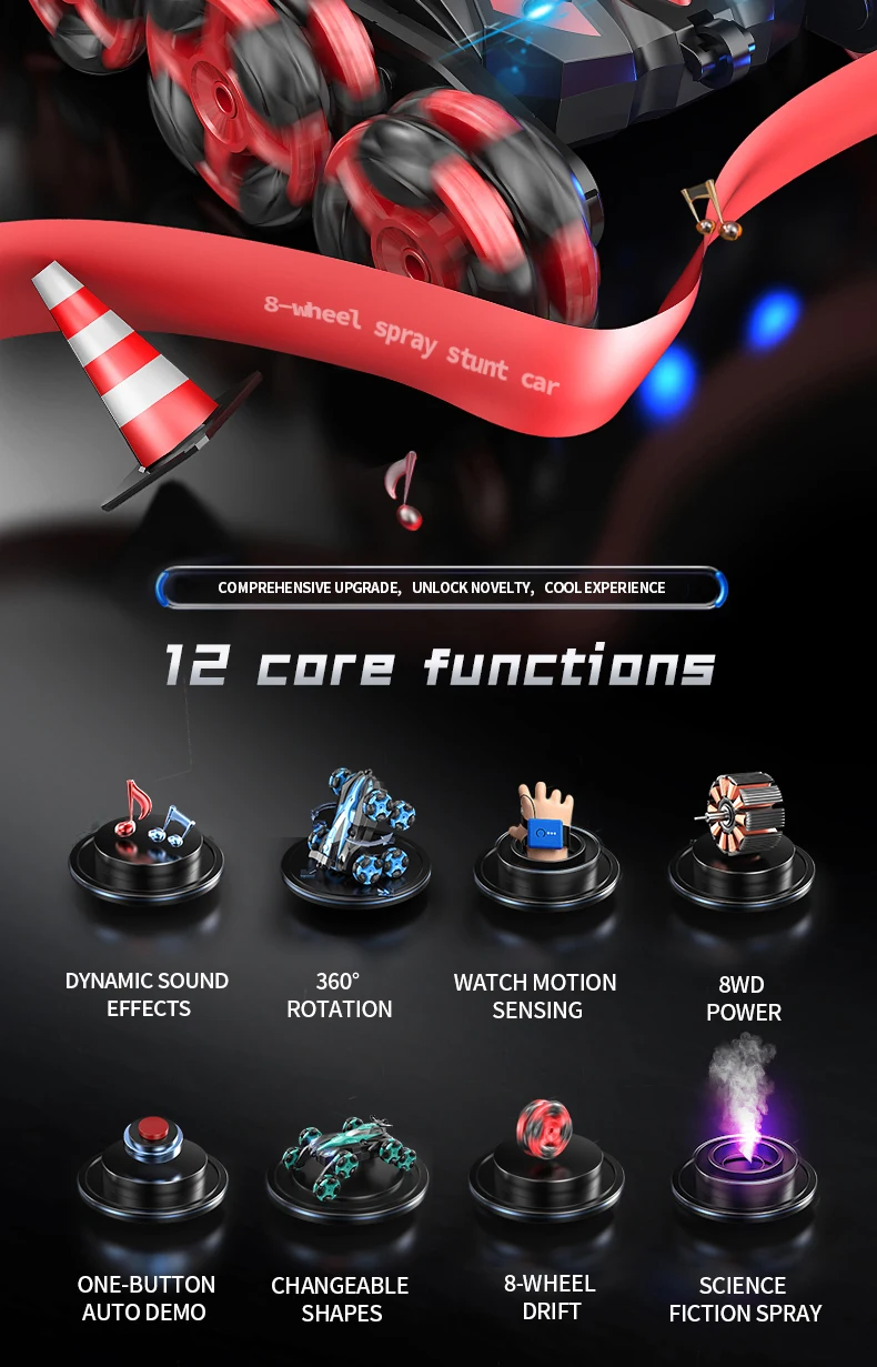 Eight wheels 2.4G Toy Remote Control Stunt Car - Image 13